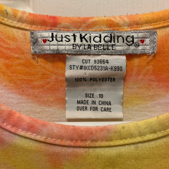 Girls size 10 sleeveless layered dress Just kidding by La Belle - Picture 4 of 4